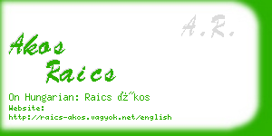 akos raics business card